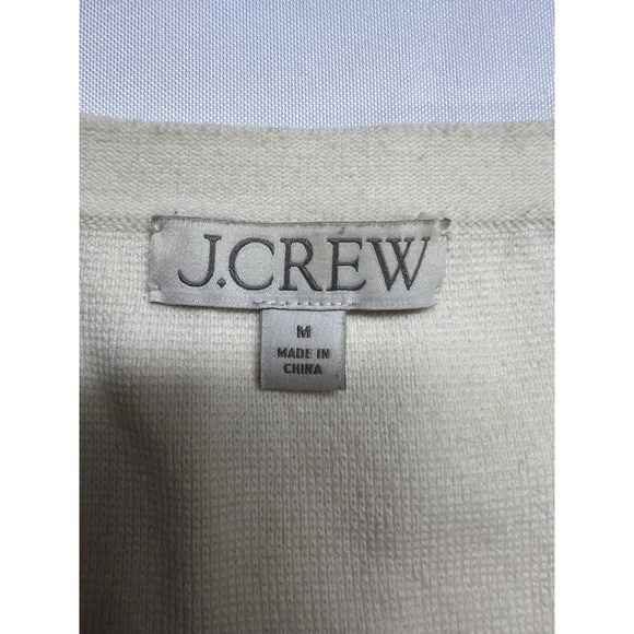 J. Crew Cream Gold V Neck Button Up Cropped Sweater Vest Womens M Old Money - Picture 9 of 15